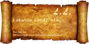Lakatos Letícia névjegykártya